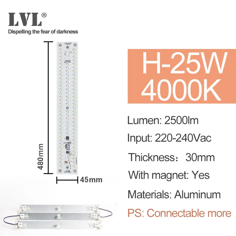 H-25W-4000K Светодиодный модуль светильник 220V 230V 240V 6W 10W 18W 25W 40W магнитное заменить лампы для проектора светильник ing источник для модернизации потолочный светильник - Цвет: H-25W-4000K