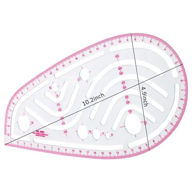 Sewing Ruler Set (4 Pcs) - Metric French Curve Pattern Grading Dressmaking Drawing Drafting Measure Template Too | Дом и сад