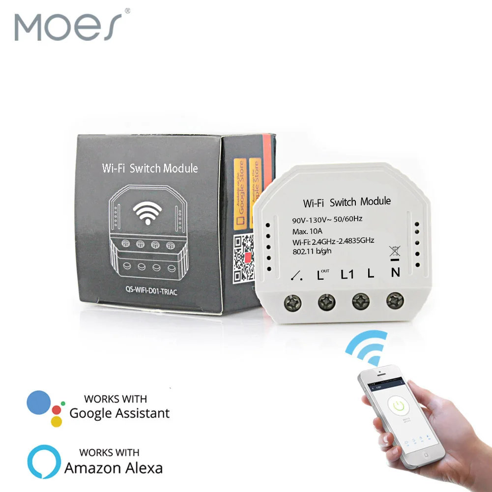 90 V-130 V Wifi дистанционный переключатель освещения Diy выключатель модуль приложение Smart Life/приложение Tuya дистанционного Управление, работает с Amazon Alexa Echo Google Home 2 Way