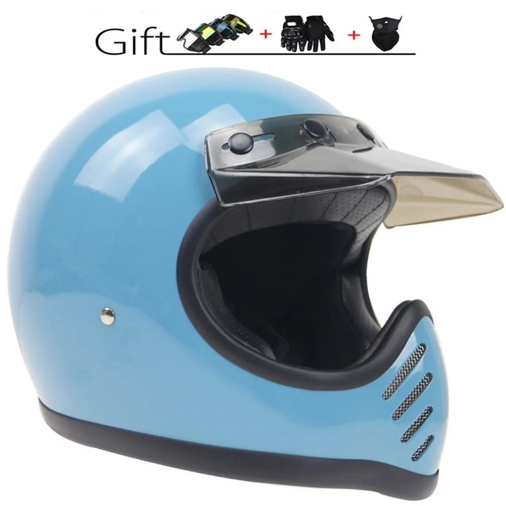 

Отправить 3 шт. подарок мотоциклетный шлем из стекловолокна оболочка Ретро Винтаж Кафе Racer на все лицо Moto шлем скорпиона для детей