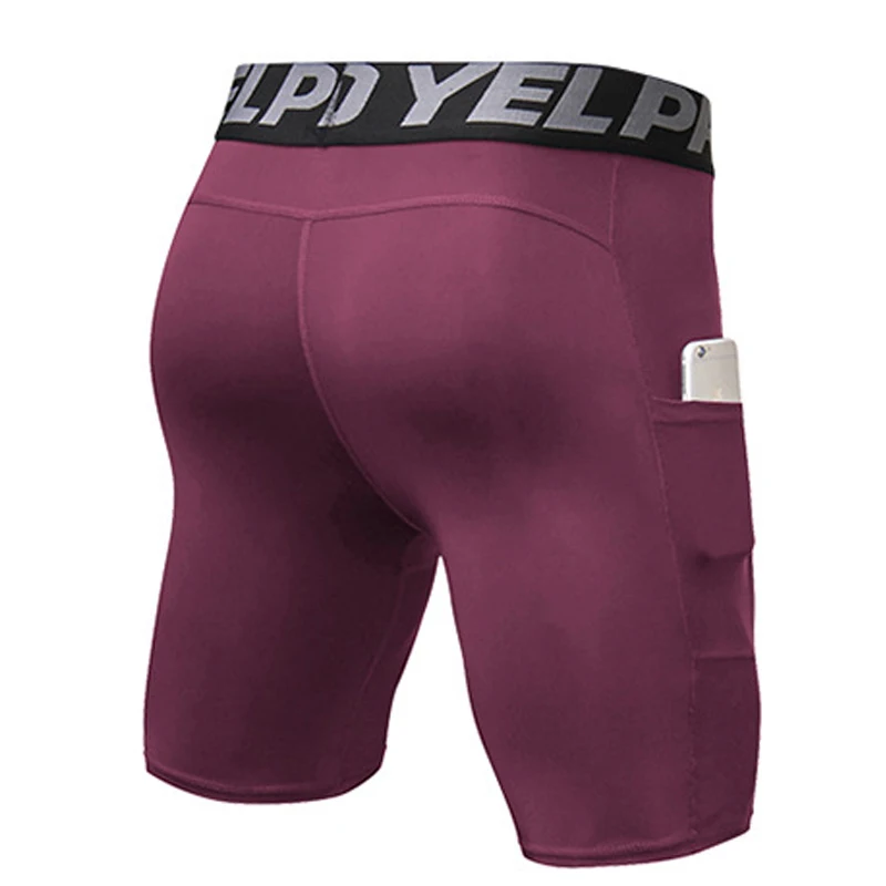 Customized LOGO Men Quick Dry Short Running Leggings Compression Gym Fitness Tights Bodybuilding Sports Shorts Elastic Underwear