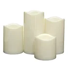 Цилиндрические беспламенные светодиодный ные свечи на батарейках, короткие ночные светильники, лампа для свадьбы, дня рождения, Рождества, домашнего декора