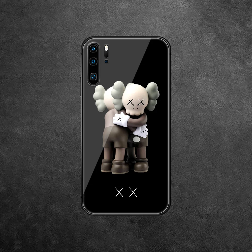 

K-Kaws Fashion Art Tempered Glass Phone Case Cover For Huawei Honor Mate P 7 8 9 10 20 30 40 A X I Pro Lite Smart 2019 Bumper 3D