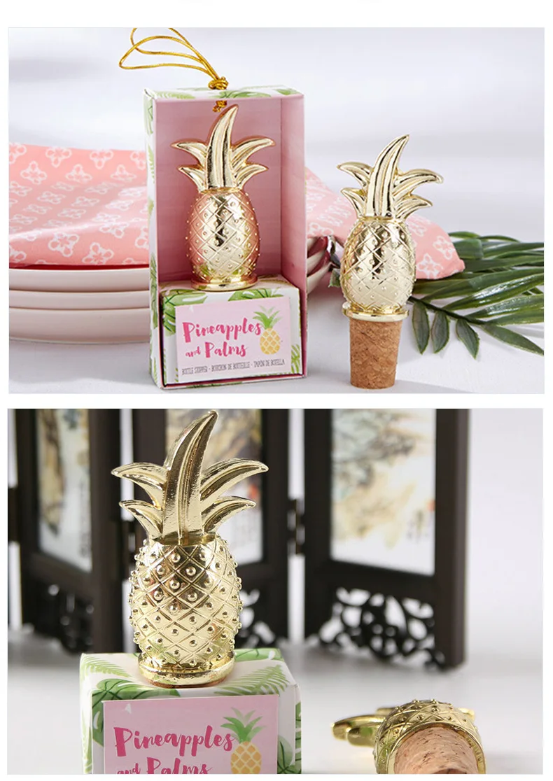 Свадебные сувениры золотые ананасы пробка для бутылки Кухонные Принадлежности