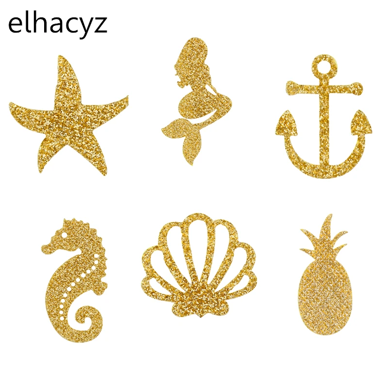 20 шт./лот Новые блестящие накладки в виде ракушек Морская звезда морская лошадь