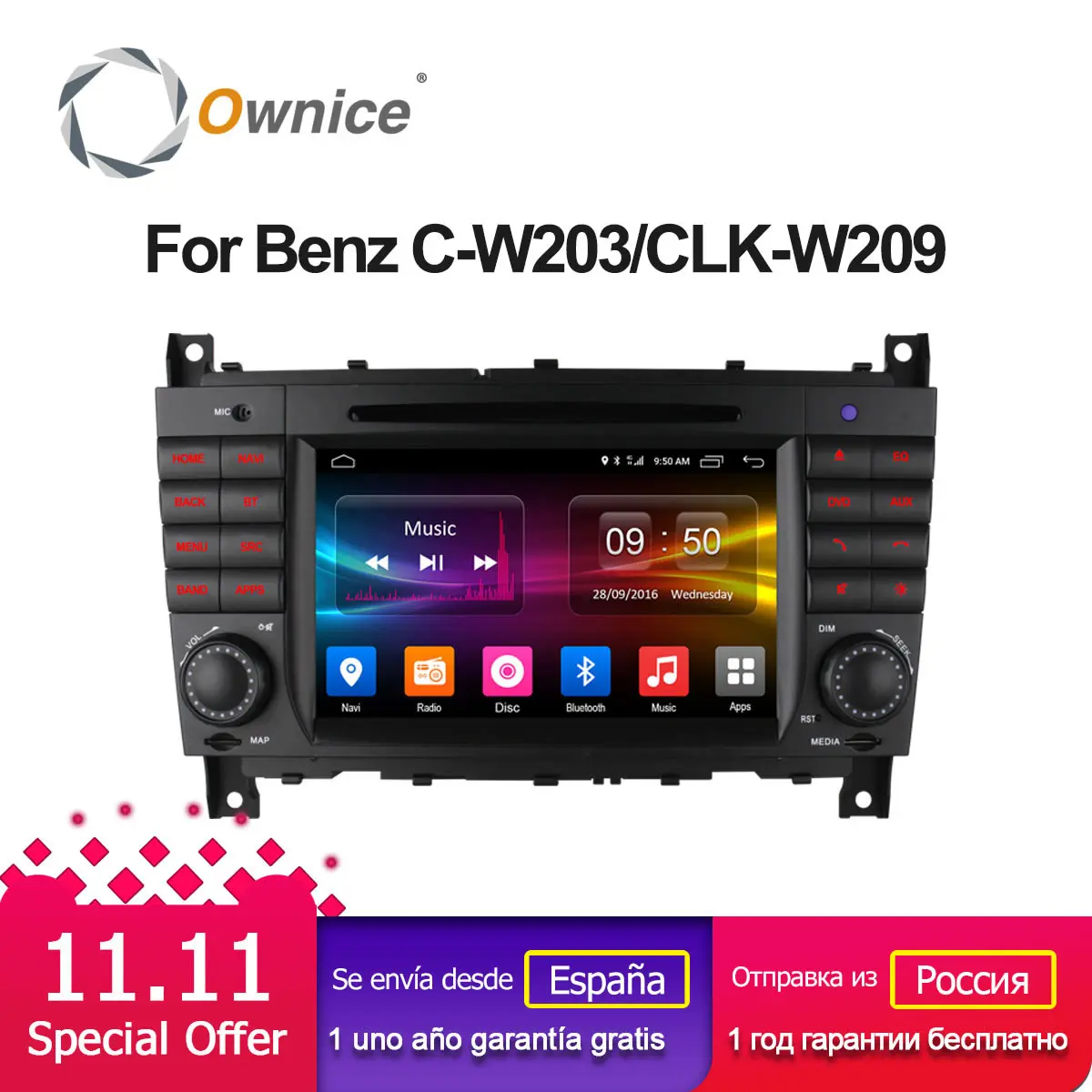 4G SIM LTE Android 9. 0 8 Core 32G ROM 2DIN автомобильный DVD GPS плеер для Mercedes W203 W209 W219 A-Class A160 C-Class C180