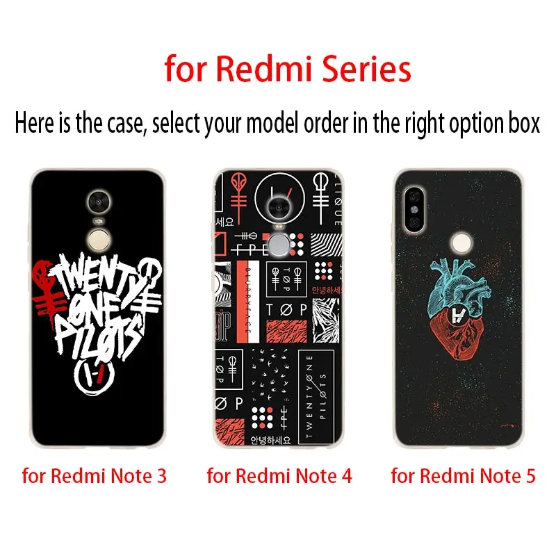 Мягкий чехол с логотипом Twenty One Pilots для Xiaomi Redmi Note 8 7 6 5 Pro 8a 6pro 6a s2 5a 4a 5plus y3 Funda Etui