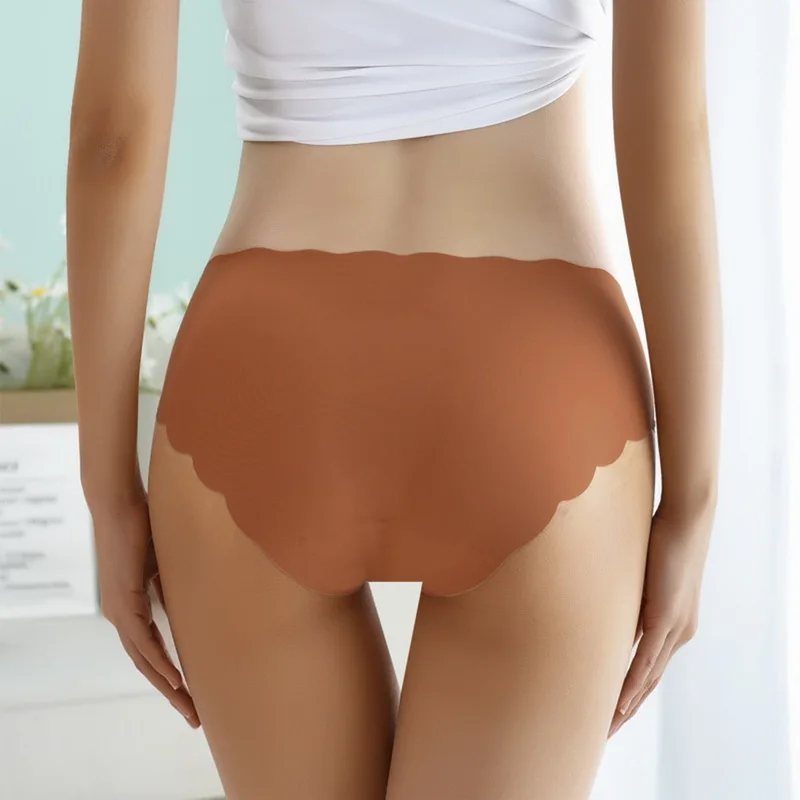 

Oeak Solid Ladies Women Panties Ice Silk Underwear G String Traceless Panties Underwear Comfortable Breathable Seamless Panties