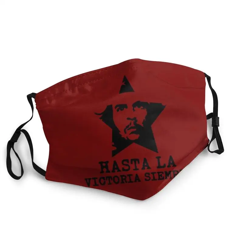 

Hasta La Victoria Siempre Washable Unisex Che Guevara Face Mask Anti Haze Dustproof Protection Cover Respirator Mouth-Muffle