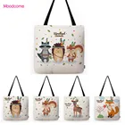 Детская школьная сумка через плечо, с изображением леса и животных