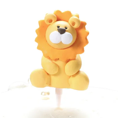 lion Красивые украшения торта с изображением леса животных, лисы, белки, цветов, венок, гирлянда, топпер для торта, товары для детского дня рождения - Цвет: lion