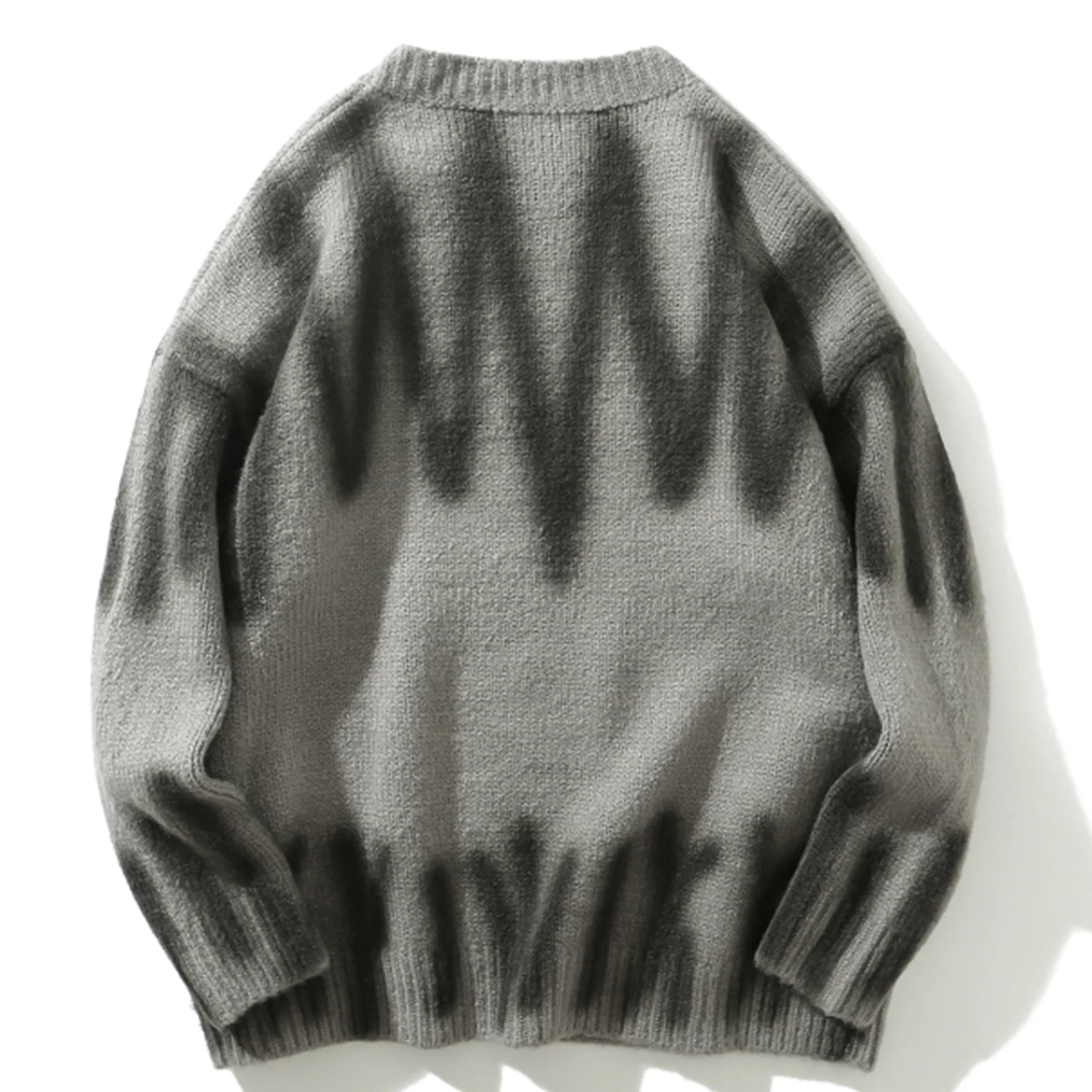 Мужской трикотажный свитер в стиле Харадзюку Повседневный пуловер с волнистыми