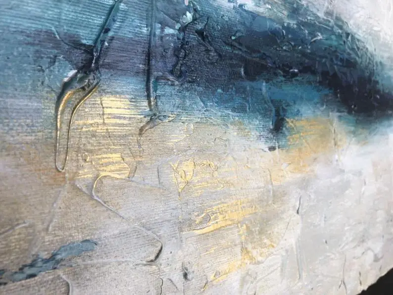 Очень Большая Картина на холсте картина маслом серая синяя большого размера