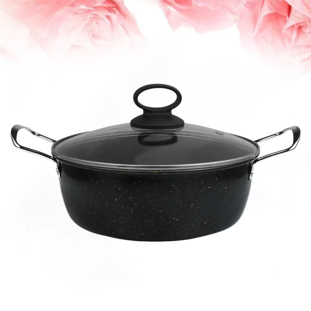 Black Delicate Maifan Stone Pot Multi-function Cooking Instant Noodle Two Handle Soup for Home Kitchen Restaurant | Дом и сад