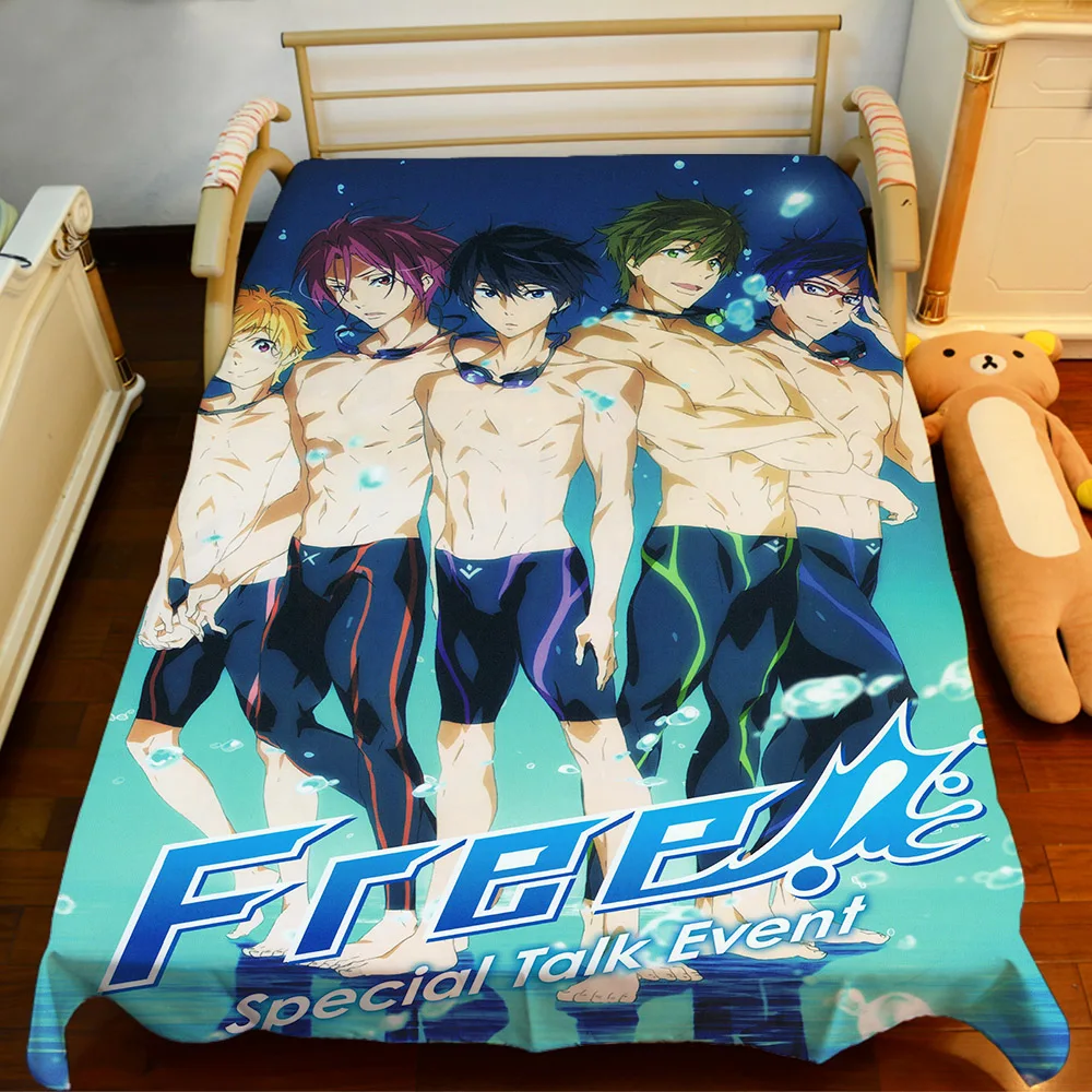 Новое Аниме бесплатно! -Простыня для плавания Iwatobi покрывало пододеяльник манга |