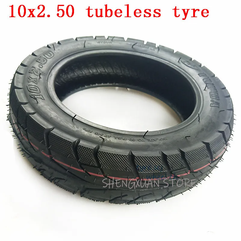

10 Inch Pneumatic Tubeless Tire 10x2.50 Fits for Electric Scooter Balance Drive Bicycle Tyre 10x2.5 Without Inner Tube Tyre