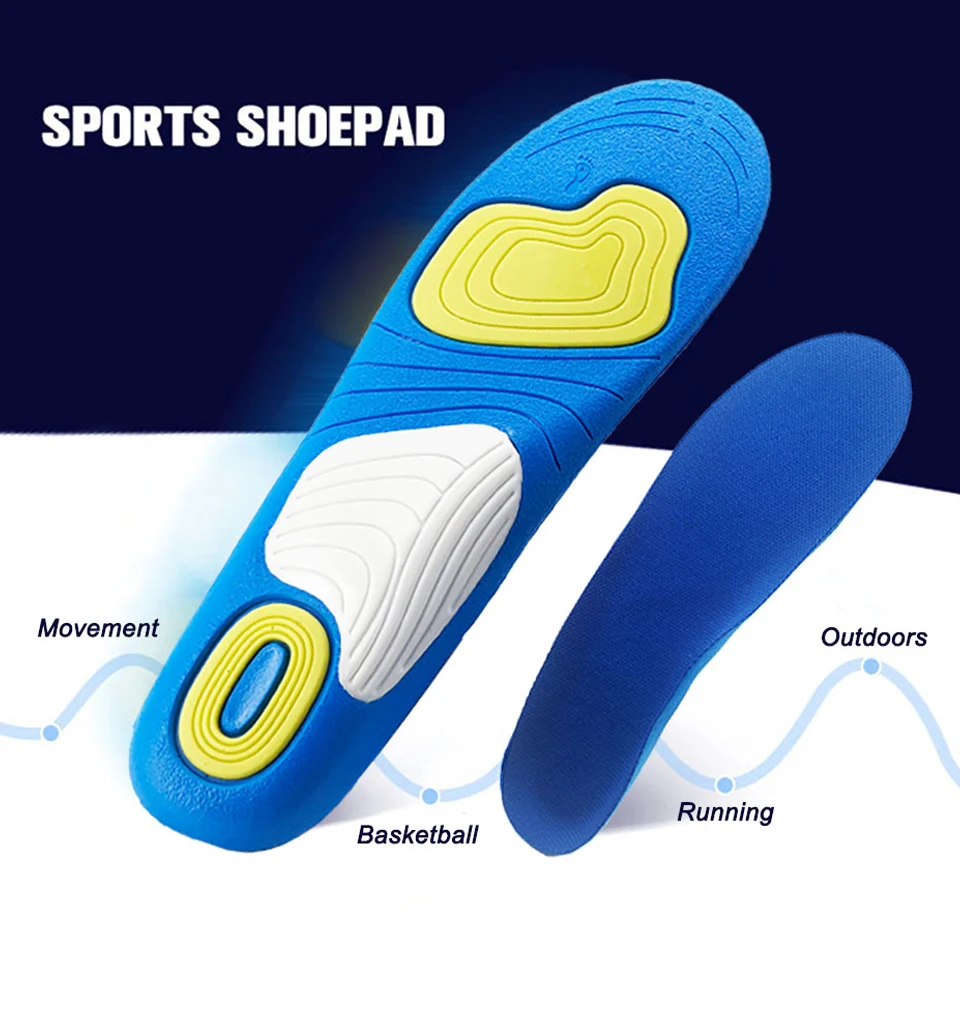 Superapeape Sport Insole Silicone Orthopedic Foot Care For feet Shoes Sole Heel Pain Plantar Fasciitis Shock Absorption Pads