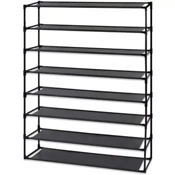 

100cm Super Wide and Extra Large Combined Simple Shoe Rack No Dust Cover 8 Layer Shoe Rack Black Tube Interlayer Cloth