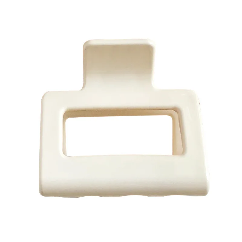 

2021 New Korea Matte Resin Colorful Geometric Square Hollow Shark Hair Clip Headwear Accessories for Women Girls