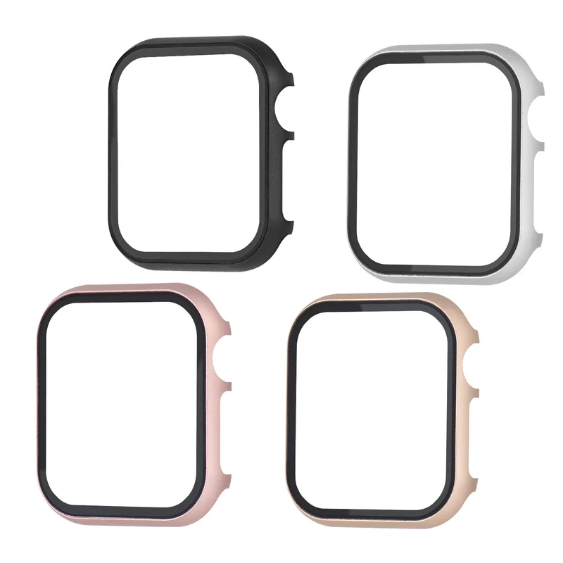 Металлический жесткий чехол с полным покрытием + Защитная пленка для экрана Apple