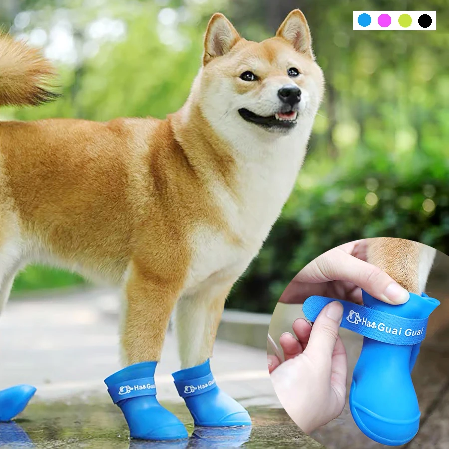 

Pet Dog Rainshoes Waterproof Silicone Dog Shoes Anti-skid Boots For Small Medium Large Dogs Cats Rainy Days Appear Pet Supplies