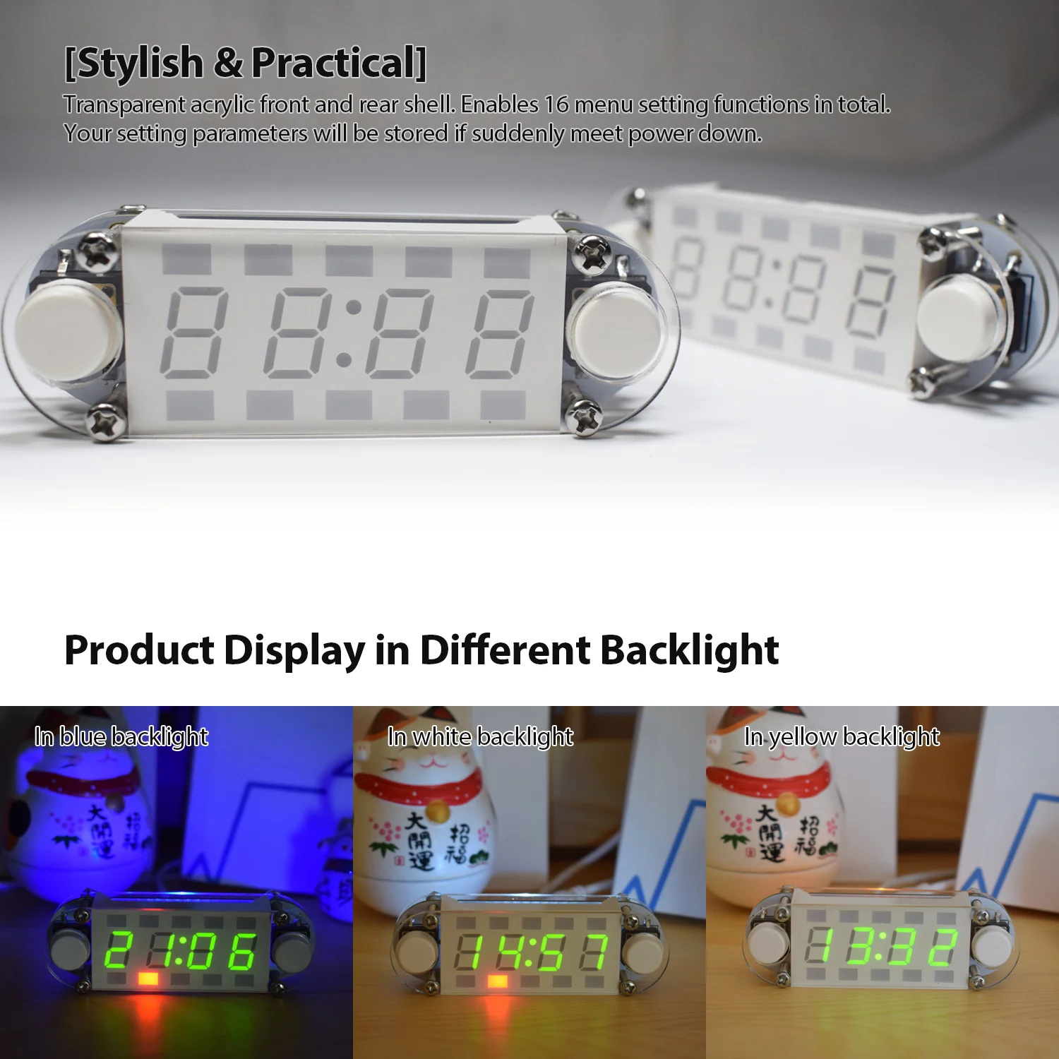 4 разрядный цифровые часы DIY Kit светодиодный смешанные Цвет газоразрядный