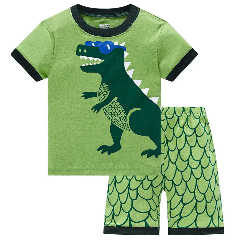 Новые летние детские пижамы для мальчиков футболка с коротким рукавом из 100%