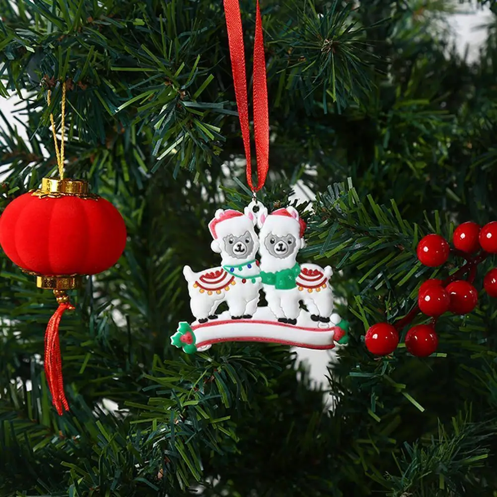 

Hanging Cute Alpaca Family Christmas Tree Small Pendants Atmosphere Xmas Festive Snowman DIY Christmas Ornaments Merry V1O4