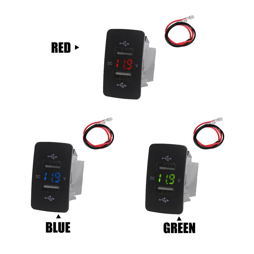 Auto USB Charger Car Voltmeter Durable Phone Voltage Display Socket Tool 12/24V 3.1A Fast-Charging | Автомобили и мотоциклы