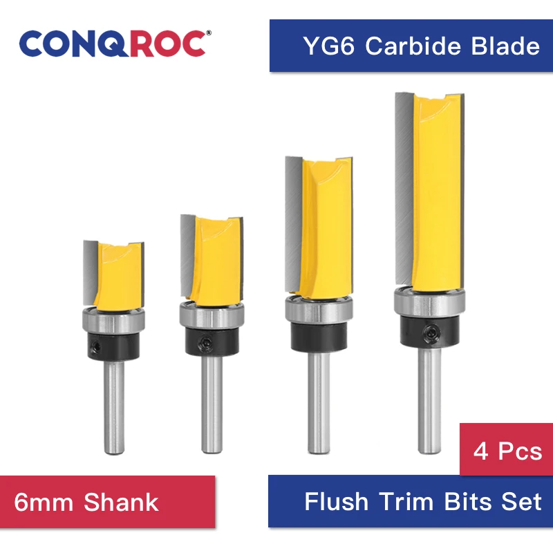 4 шт. удлиненные фрезы для роутера с прямым углублением набор шаблонов резки