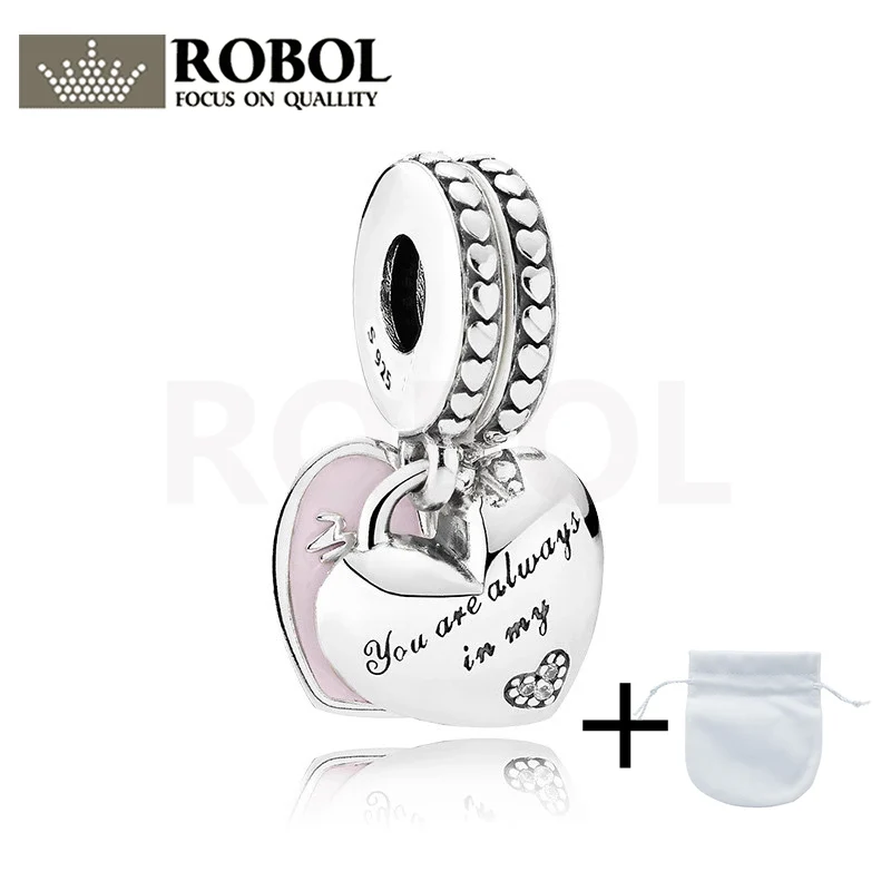 

792072EN40 2021 популярная подвеска в виде сердца из стерлингового серебра 925 пробы для матери и дочери, Бесплатная Оптовая доставка женских ювелирных изделий