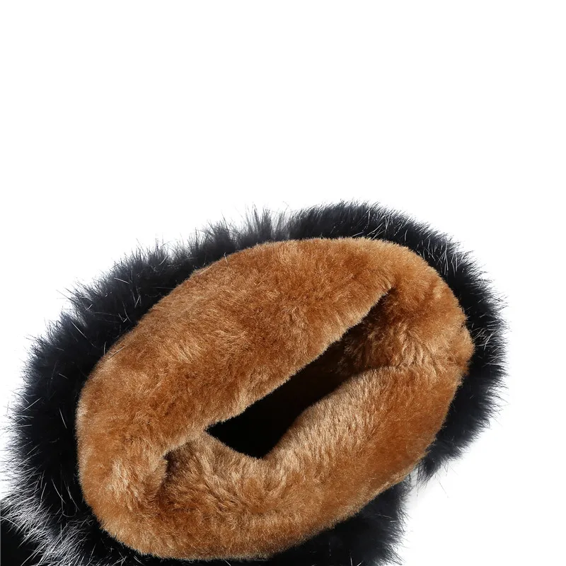 MEMUNIA/2020 г. Большие размеры 44 женские сапоги до середины икры зимние из флока на