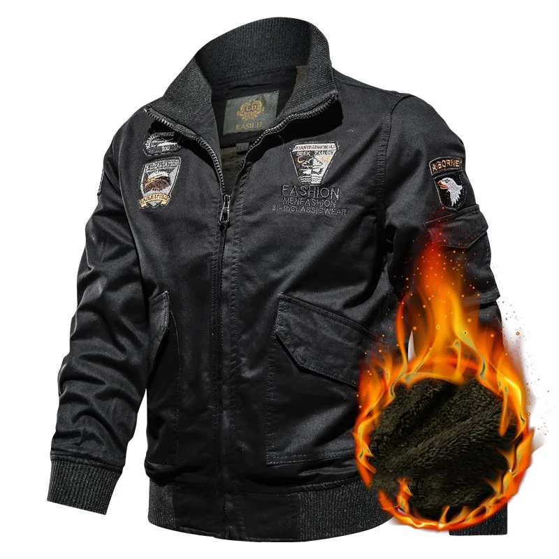 Зимняя флисовая куртка в стиле милитари мужская повседневная утепленная верхняя