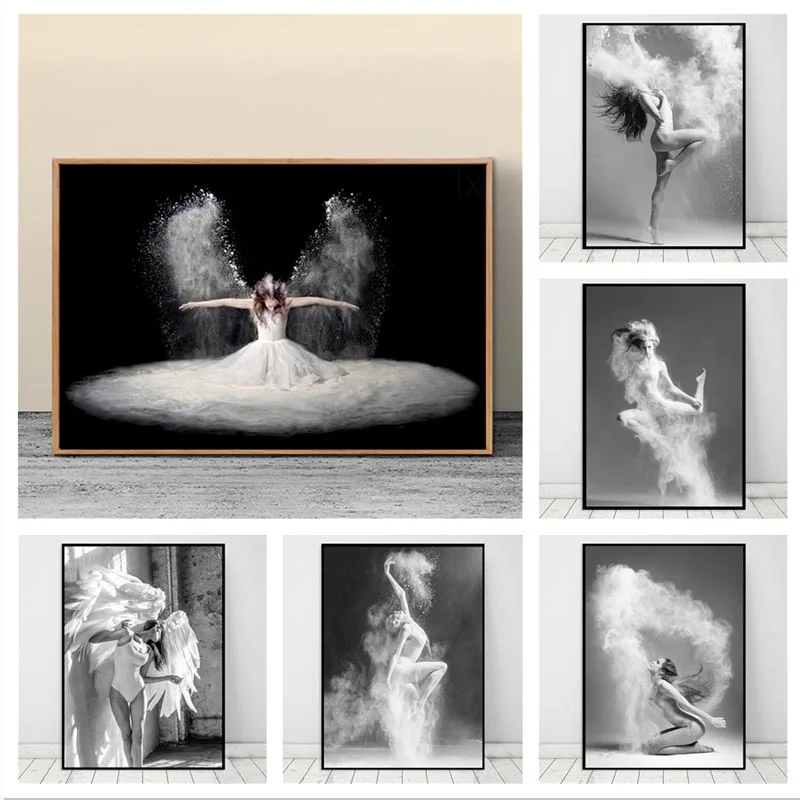 Алмазная живопись 5D сделай сам черно-белая танцевальная девушка Крыло ангела