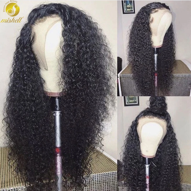 

Mishell High Density Deep Wave 13x4 Lace Front Human Hair Wigs PrePlucked For Black Women Kinky Deep Water Wave Frontal Wig