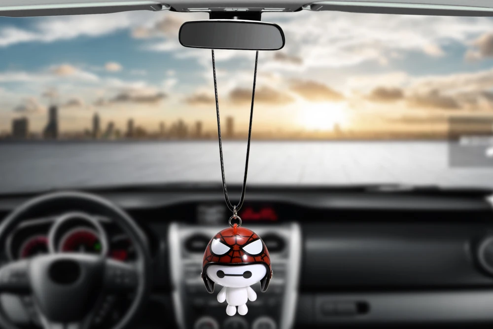 Автомобиль кулон милый шлем робот Baymax куклы висячие украшения автомобили Зеркало заднего вида подвеска украшения аксессуары Подарки