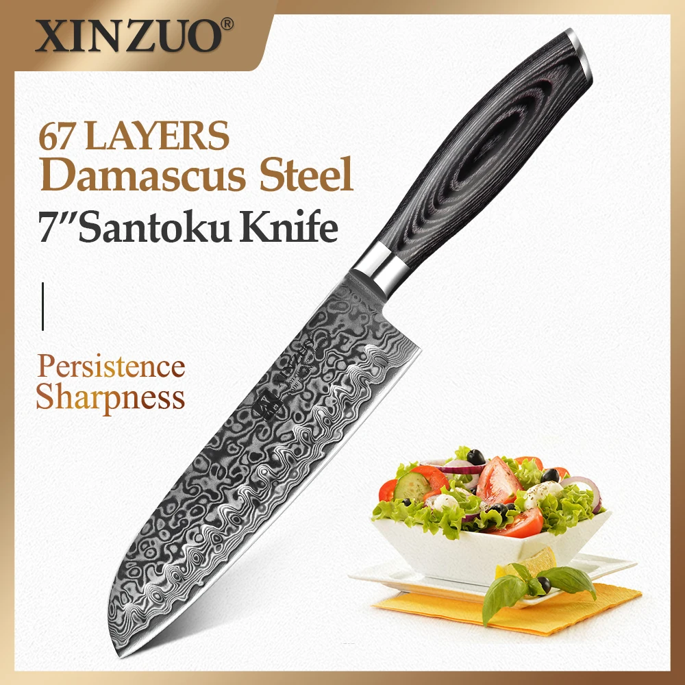 Японский нож шеф-повара XINZUO кухонные ножи из высокоуглеродистой дамасской стали