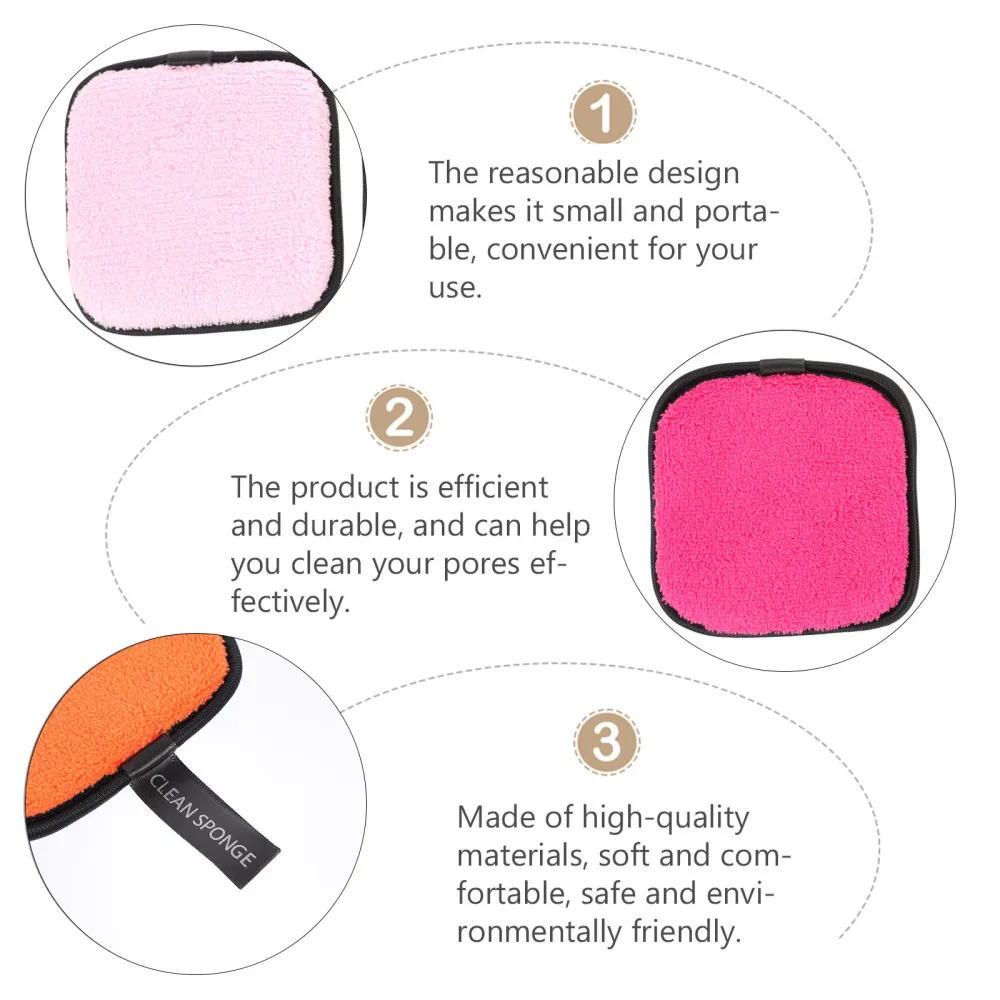 

5Pcs Makeup Removal Sponges Square Sponges Washing Sponges (Assorted Color)