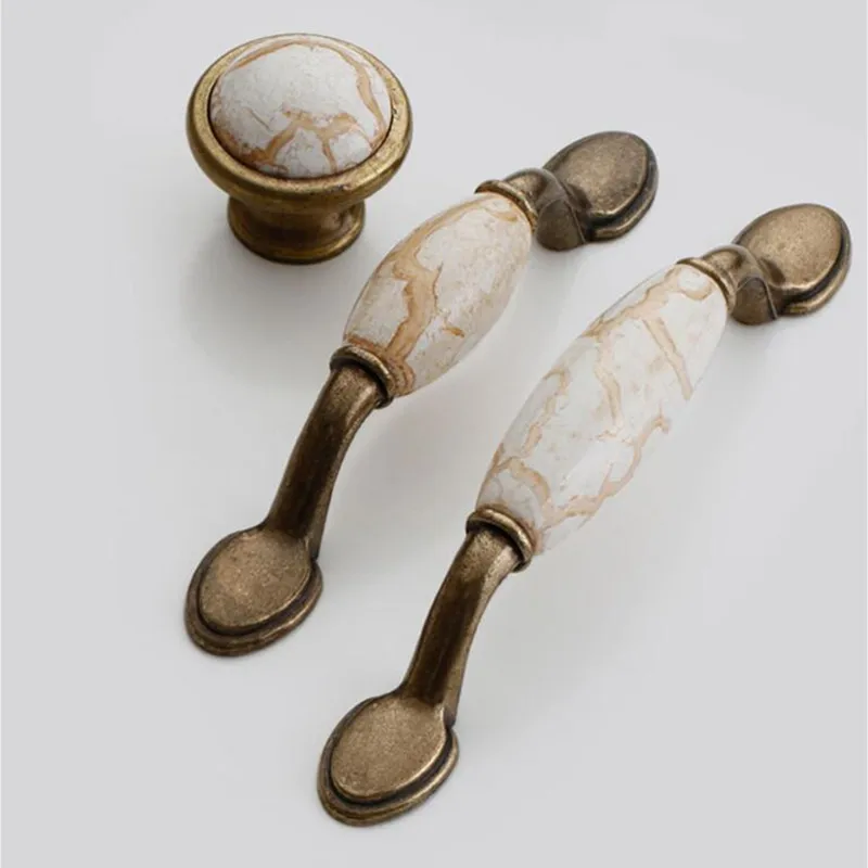 KK & FING античные бронзовые Мраморные линии ручка для ящика из цинкового сплава