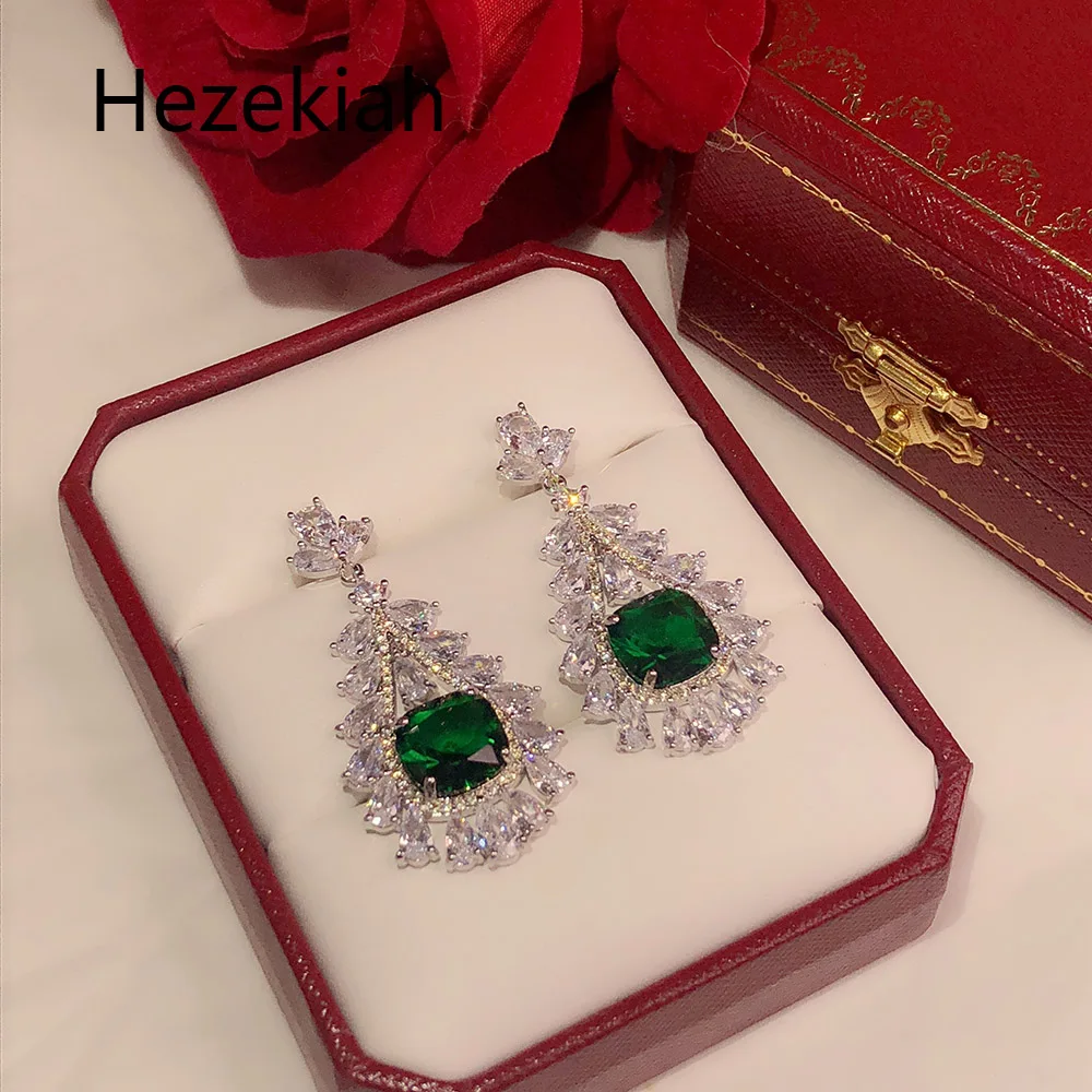 Серьги-гвоздики Hezekiah бесплатная доставка Индивидуальные Зеленые женские серьги