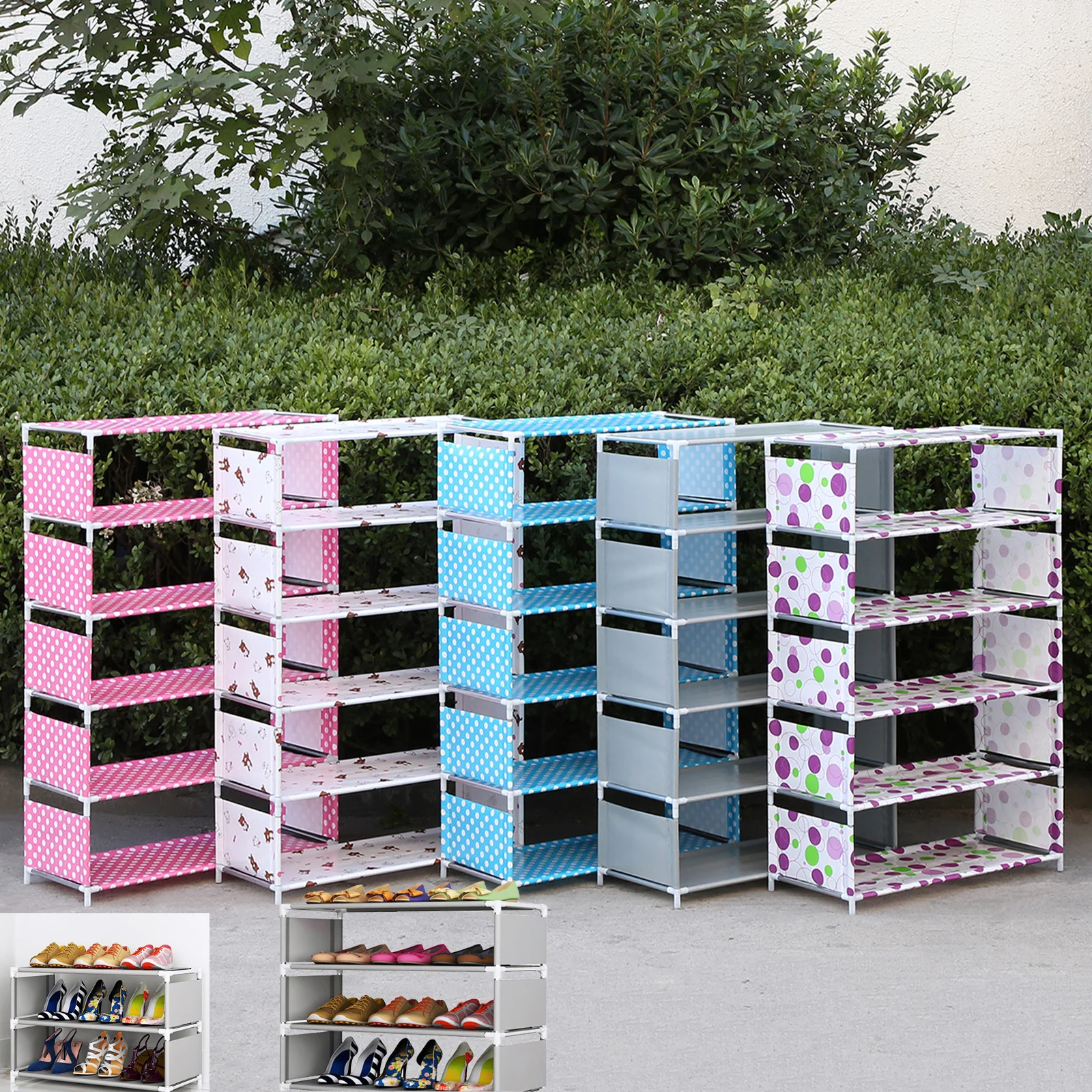 Полка для обуви складная 3/4/5/6 слоев Пылезащитная|Полки и органайзеры обуви| |