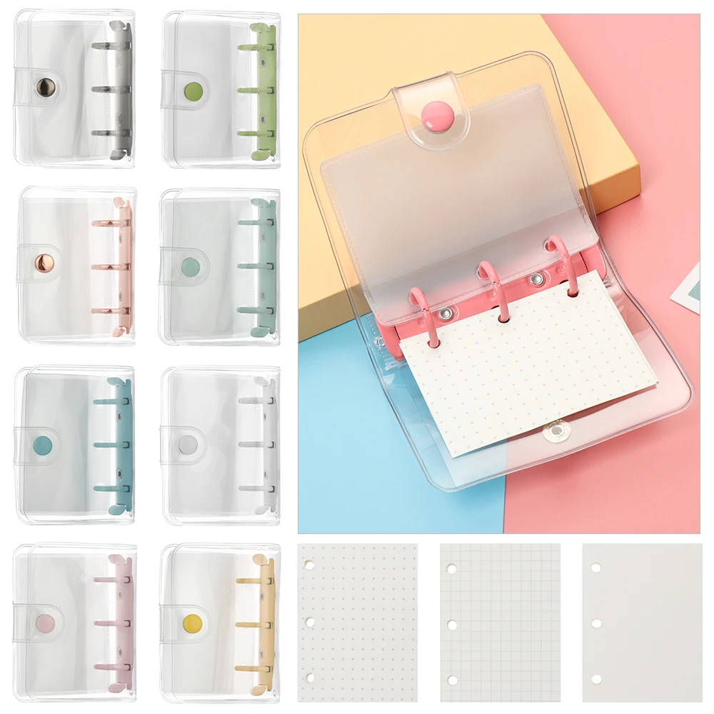 Creative 3 Hole Loose-leaf Refill Notebook Cover Mini PVC File Folder Hand Account Diary Binder Inner Pages Book Portable | Канцтовары