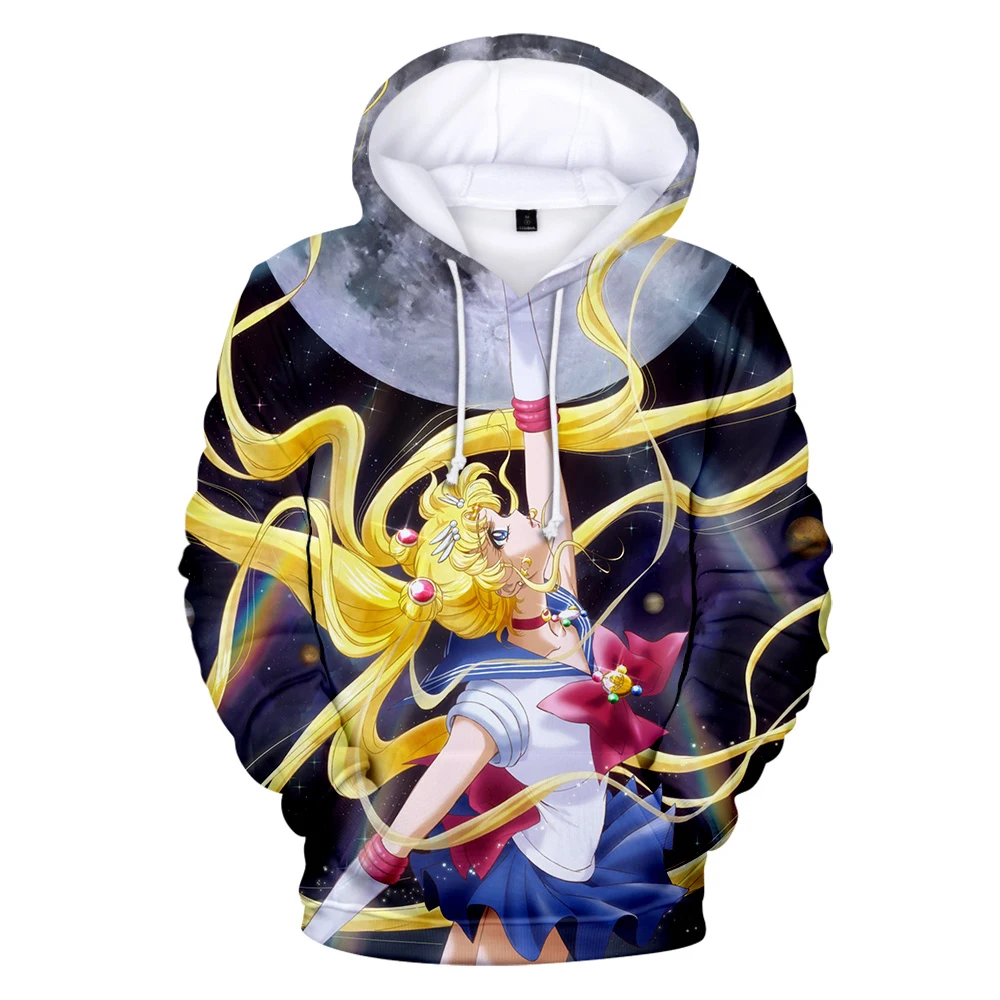 

Cartoon Classic Sailor moon Hoodies Sweatshirts Leuke kinderen Comfortabele Kleding Herfst Winter Jonge Mensen Trainin F College