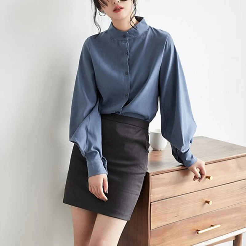 Весенне осенние корейские модные женские свободные рубашки в стиле ретро с