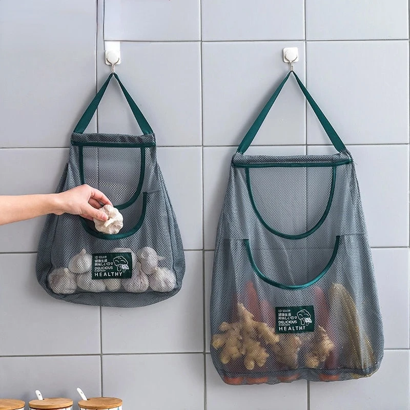 

Household Fruit Vegetable Storage Bag Kitchen Wall Hanging Mesh Storage Sundries Bags Kids Beach Toys Clothes Towel Store Bag