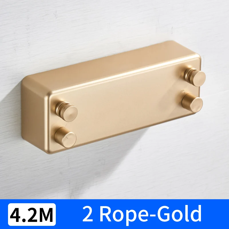 2 Rope-Gold Выдвижная Веревка для белья наружная крытая веревка телескопическая нержавеющая веревка невидимая одежда вешалки для белья настенная сушилка - Цвет: 2 Rope-Gold