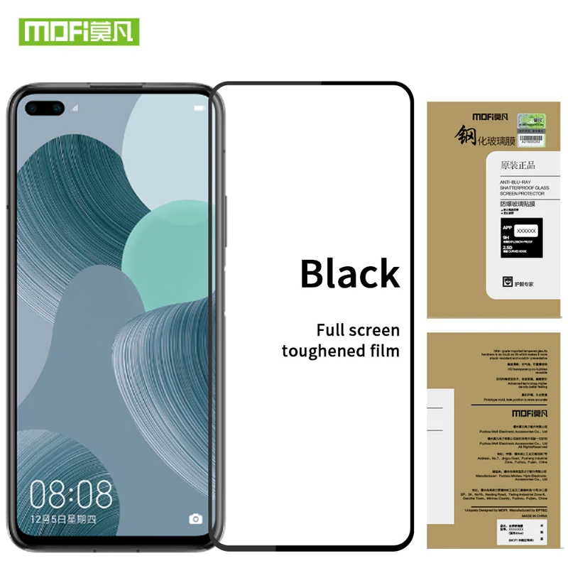

Ультратонкое закаленное стекло Mofi с полным покрытием для Huawei Nova 5 9 Pro, взрывобезопасная Защитная пленка для экрана высокого разрешения