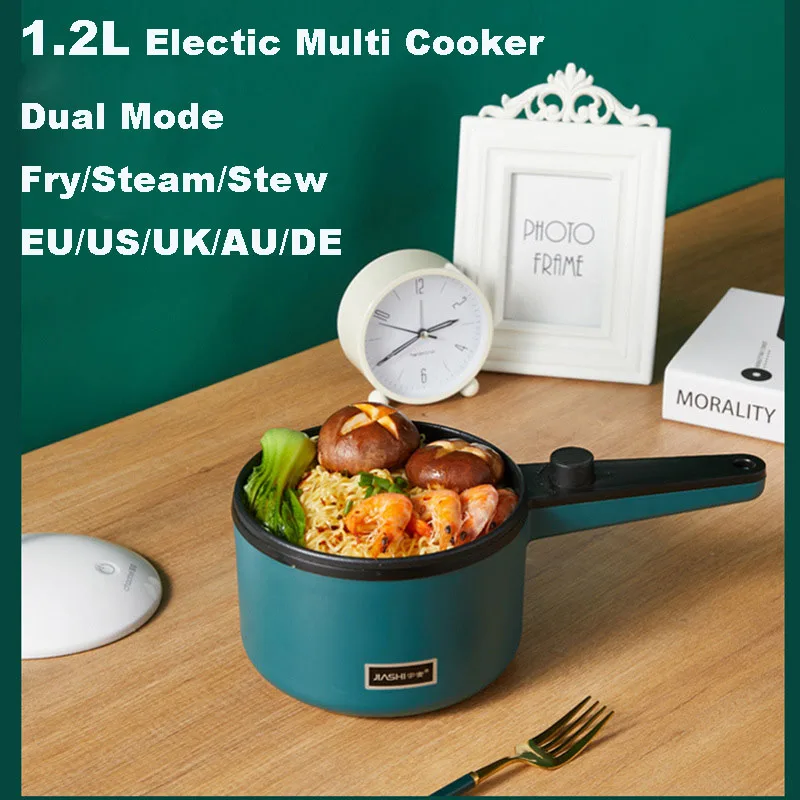 

Портативная электрическая мини-рисоварка 220 В л, антипригарная мультиварка, мини-горячий горшок для путешествий, офиса, школы, сковорода, ЕС/...