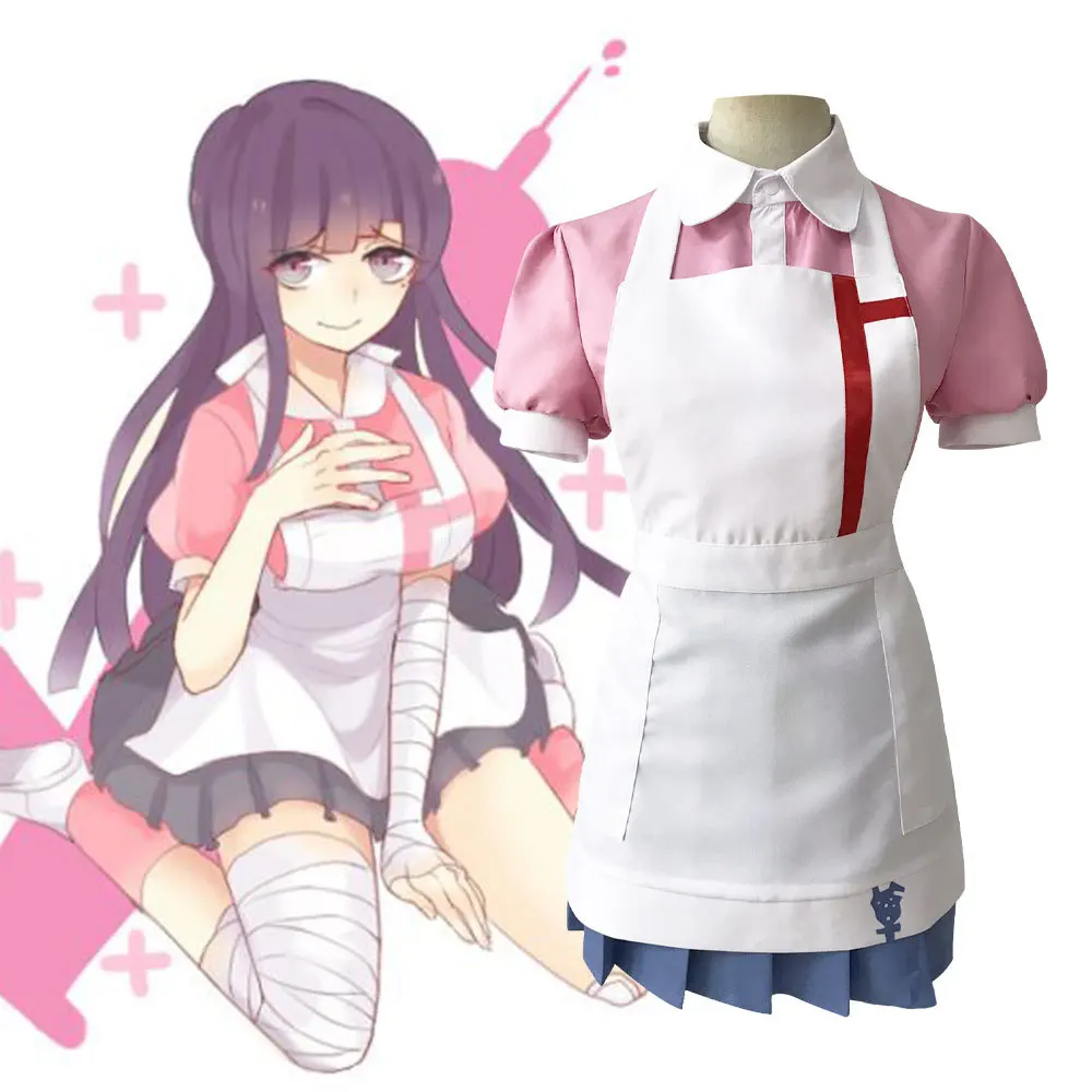 

Women Dangan Ronpa 2 Mikan Tsumiki Danganronpa Dress Cosplay Costume Adult Anime Comics Cartoon Role Play Dress