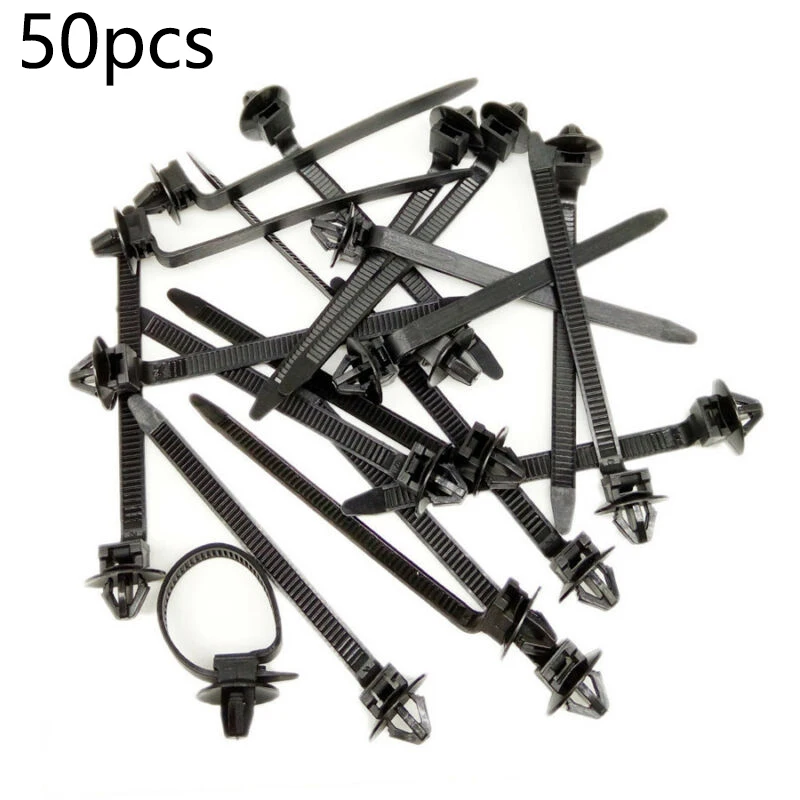 

50pcs Nylon Cable Tie Wrap Fixed Fastener Clips Car Loom Hose Clamp Fastening Zip Strap Wire Band Strap Clip Tools